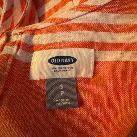 Old Navy Linen Pop Over Dress Size Small Beach Lagenlook Coastal Tropical Lagom - Picture 6 of 8